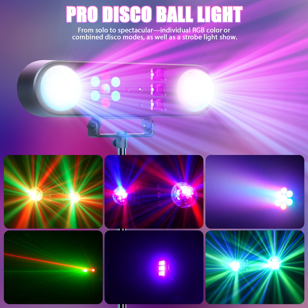 Multi Function Lighting Stand System with LED Laser Strobe UV for Bar Party