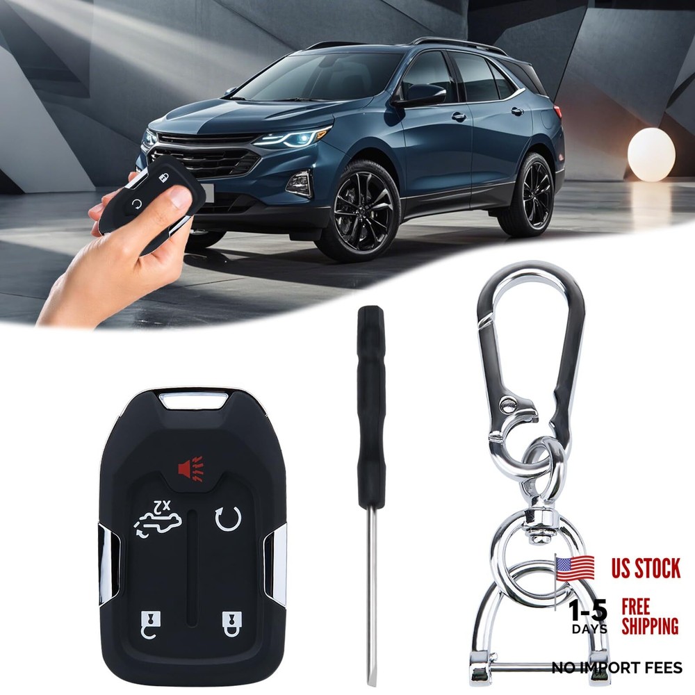 Key Fob Shell, 5 Button Remote Key Case Cover Suitable for Chevy Silverado