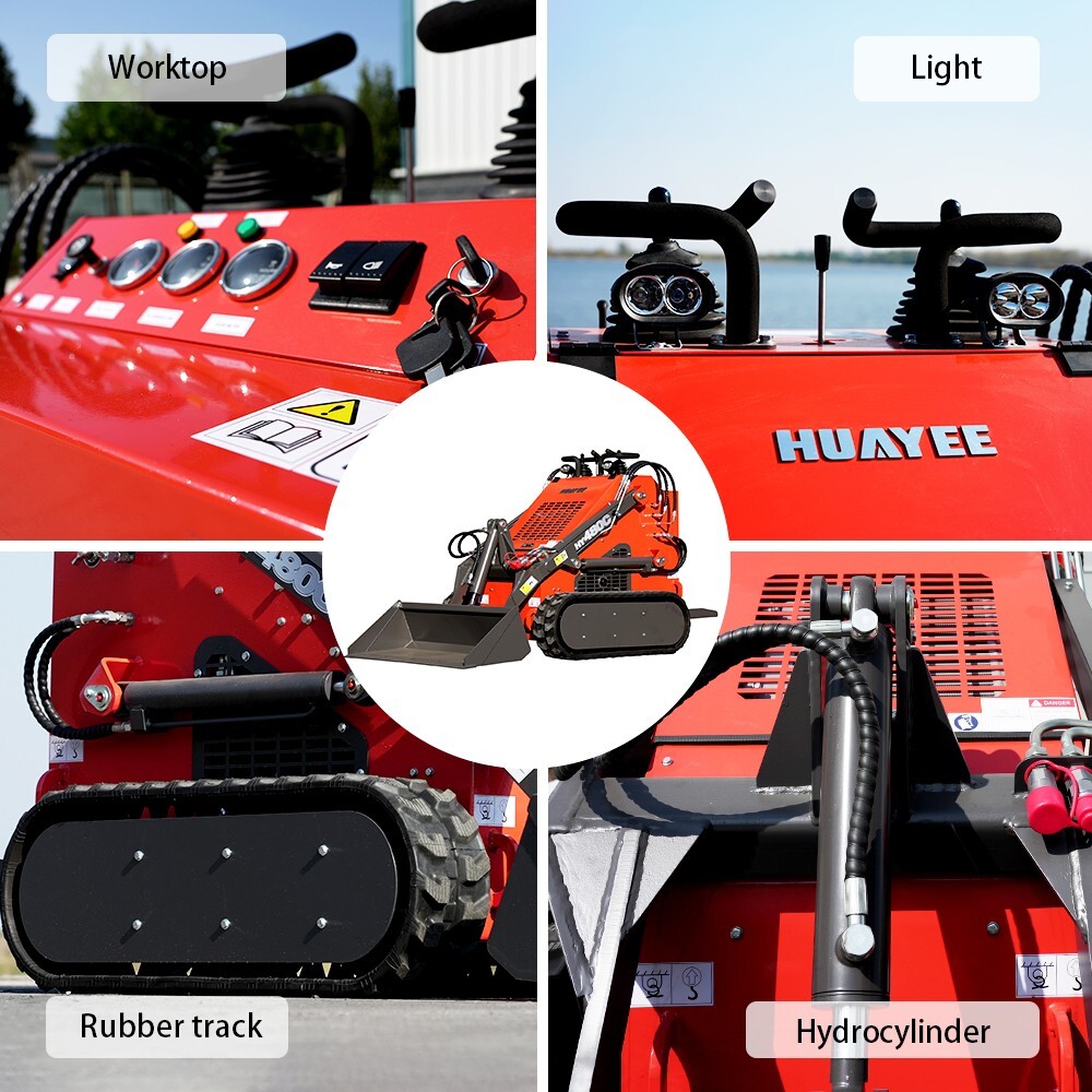 HUAYEE Mini Skid Steer Loader with EPA 23HP Engine, Free Shipping