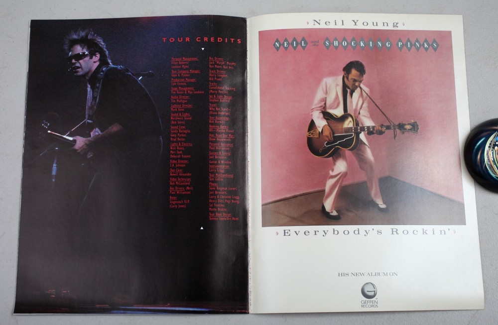 Vintage 1983 Neil Young Tour Program Trans & Everybody's Rockin'