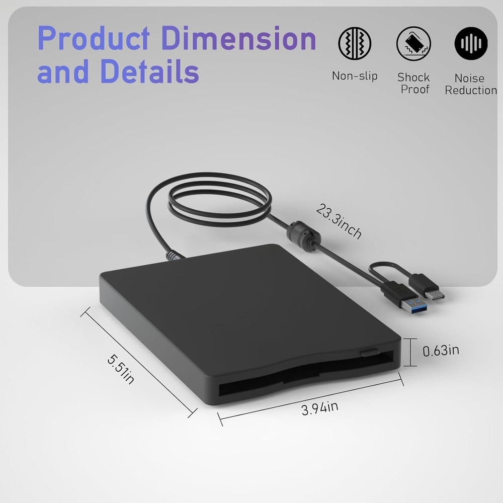 Lightweight USB External Floppy Disk Drive