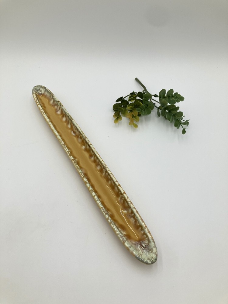 Hand-Painted Ceramic Olive Tray/Olive Boat Drip Glaze