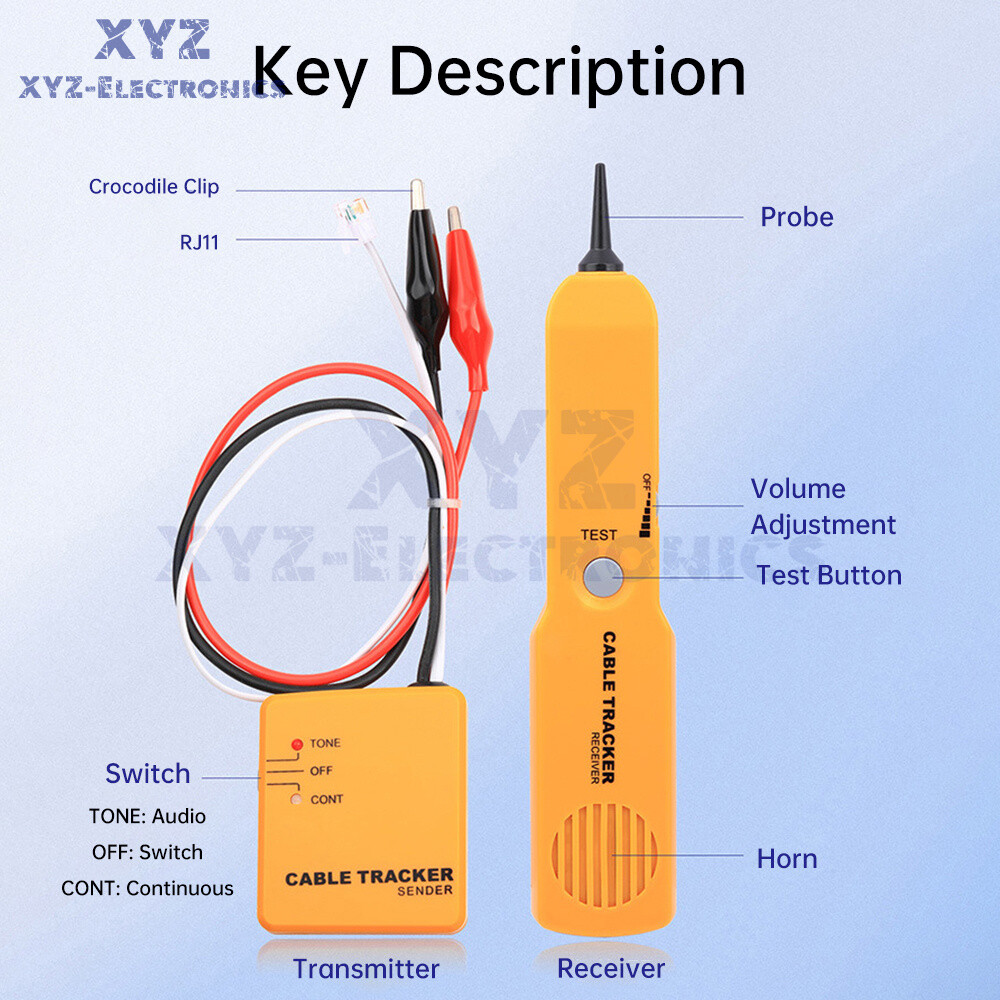 Multi-function Cable Finder Wire Tracker Fiber Optic Network Tester Cable Toner