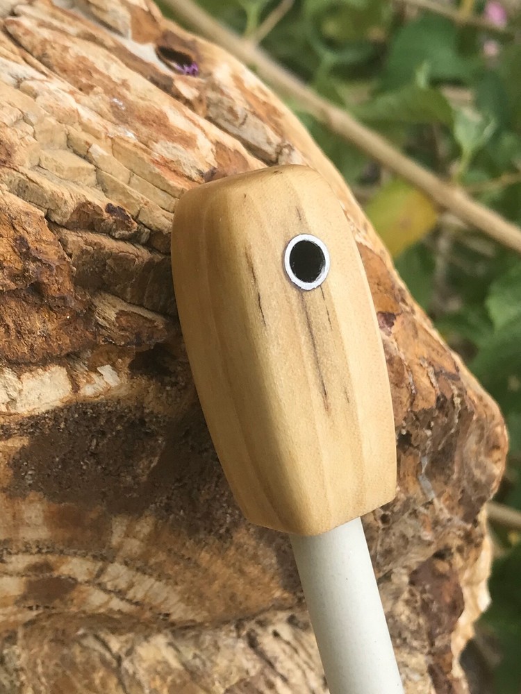 Handmade Ceramic Rod Figured Poplar Handle Knife and Tool Field Sharpener (6)