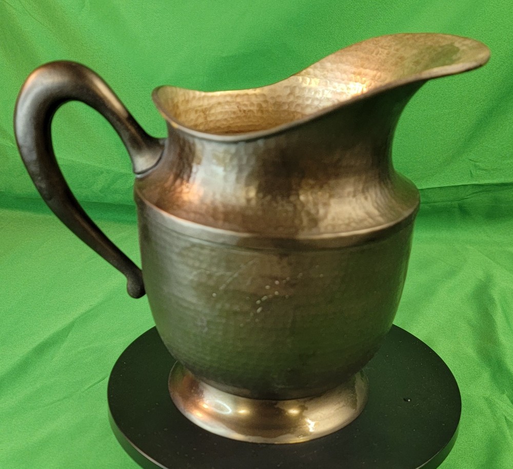 Vintage Dept 56 Hammered Silver Tone 2 quart Water Pitcher