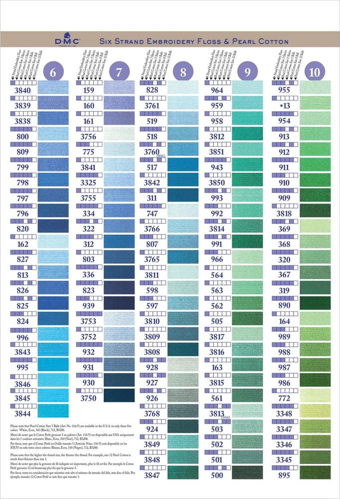 COLORCRD Needlework Threads 12-Page Printed Color Card