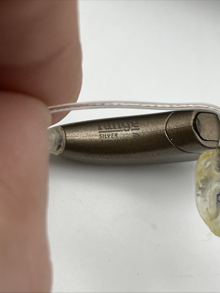 Audibel Silver Platinum Range Hearing Aids LR Set Case - UNTESTED NEEDS CLEANING