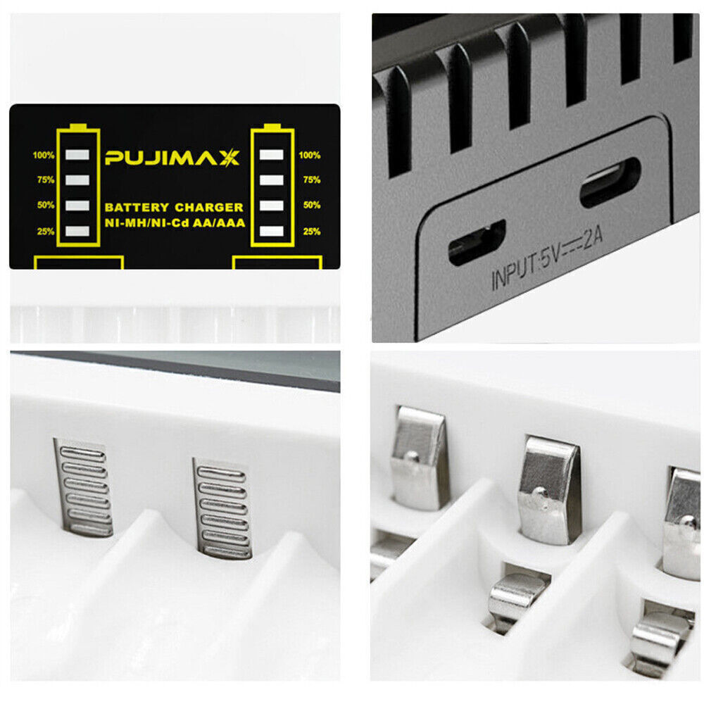 Intelligent Battery Charger 4 Slot For AA AAA NI-CD NI-MH Rechargeable Batteries