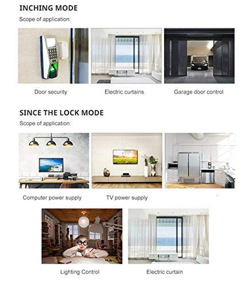 MHCOZY Updated WiFi Wireless Smart Switch Inching Self-Locking Relay Module,S...