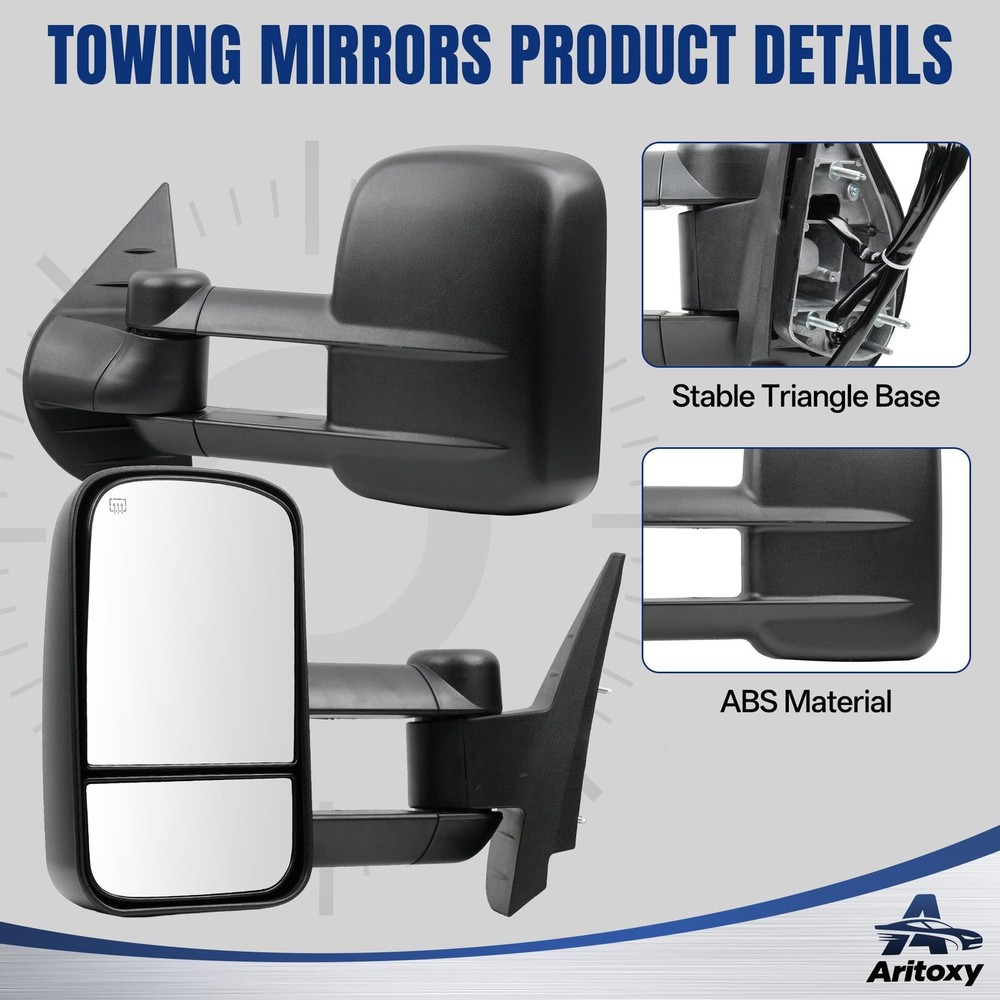 Aritoxy Driver Left Towing Mirrors Power Compatible with Mirror, Black