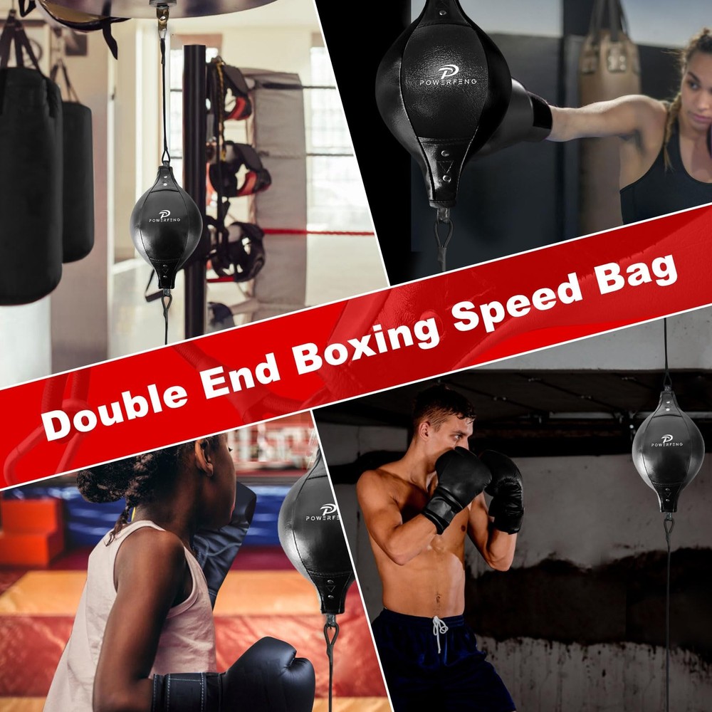 Double End Boxing Speed Bag Double End Punching Speed Bags for Boxing Reactio...
