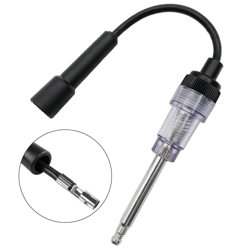 2PCS Spark Plug Tester, Engine Ignition Coil Tester Straight 2pcs, silver