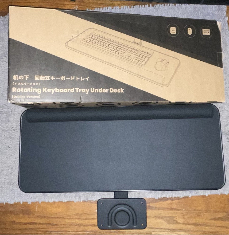 Rotating keyboard Tray Under Desk