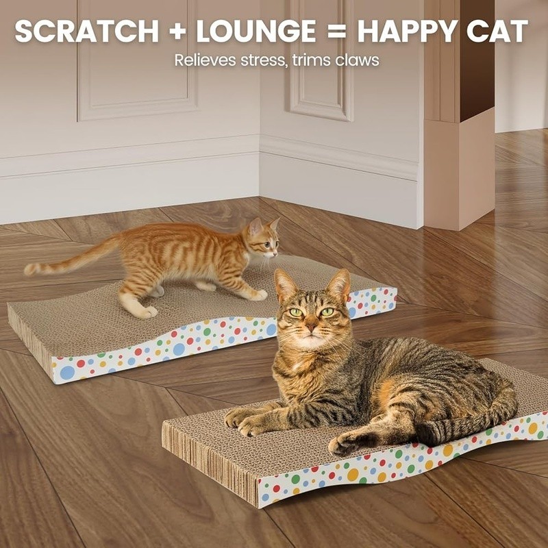 Eco-Friendly Double-Sided Cat Scratching Board Space-Saving Durable Cardboard US