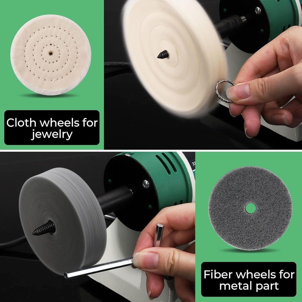 Bench Buffer Polisher Jewelry Polisher Adjustable Variable Speed Bench Buffer W/