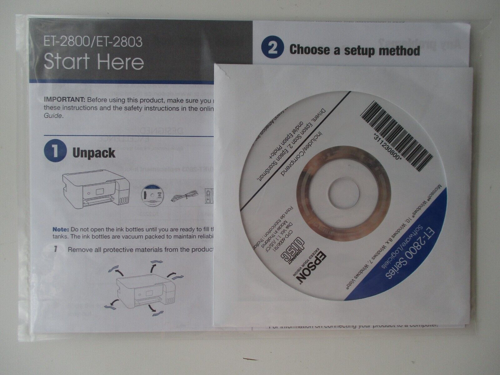 Setup SOFTWARE for EPSON Series ET 2800 ET 2803