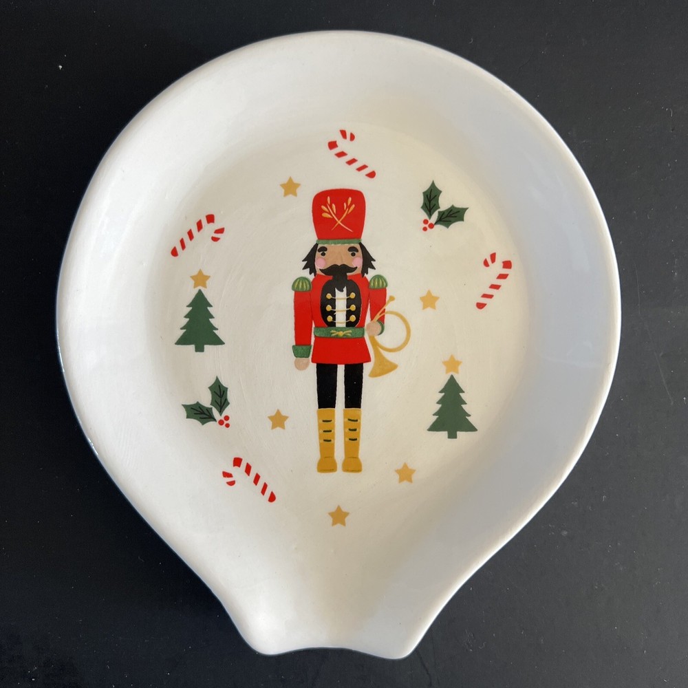 Christmas Holiday Nutcracker Spoon rest Ceramic Decorative Kitchen NEW