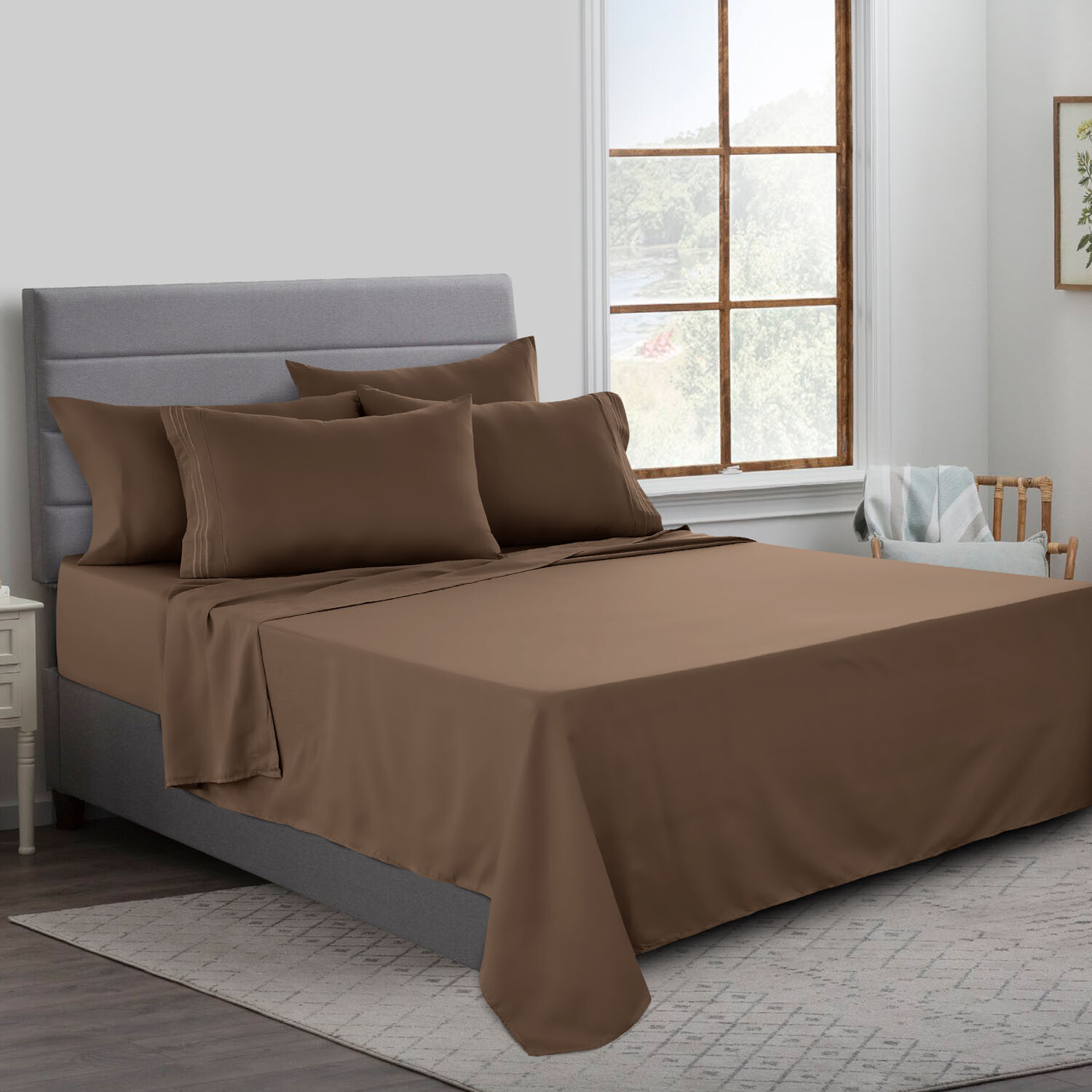 Bed Sheet Set 6 Piece Bedding Comfort Microfiber Deep Pocket 1800 Series Sheets