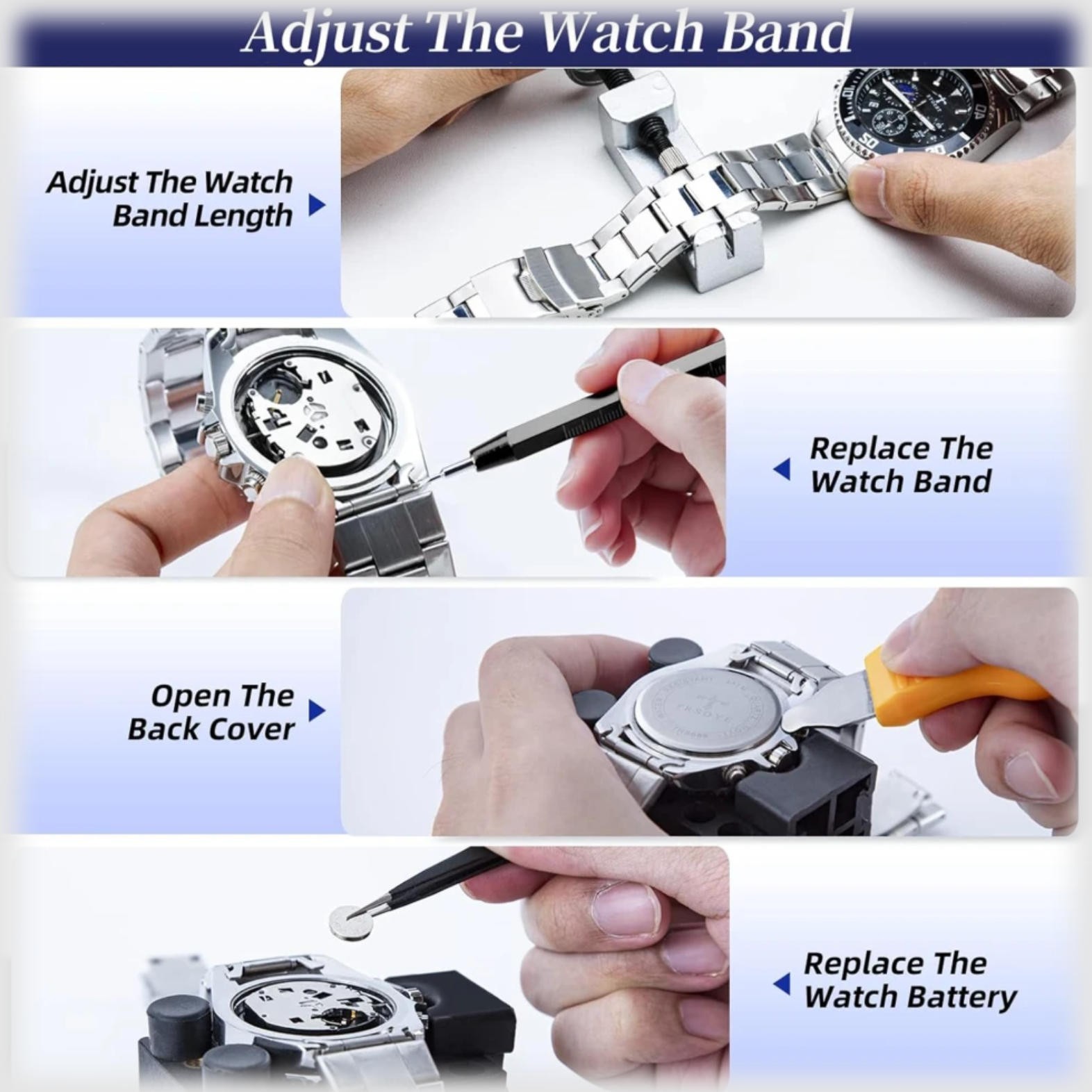 Eventronic Watch Repair Kit Professional Watch Battery Replacement Tool Kit NEW