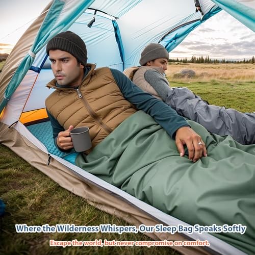 Compact Ultra Lightweight Sleeping Bag Envelope Backpacking Bag with Blue