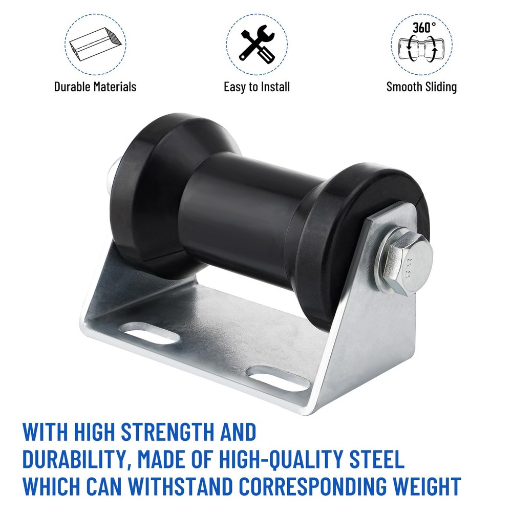 Venussar Boat Trailer Rollers with Brackets 5" Keel Roller Assembly Kit for B...