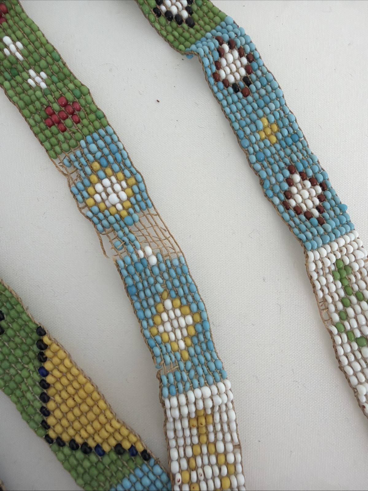 Antique Hand Made Native American Beaded Sash with Tassels