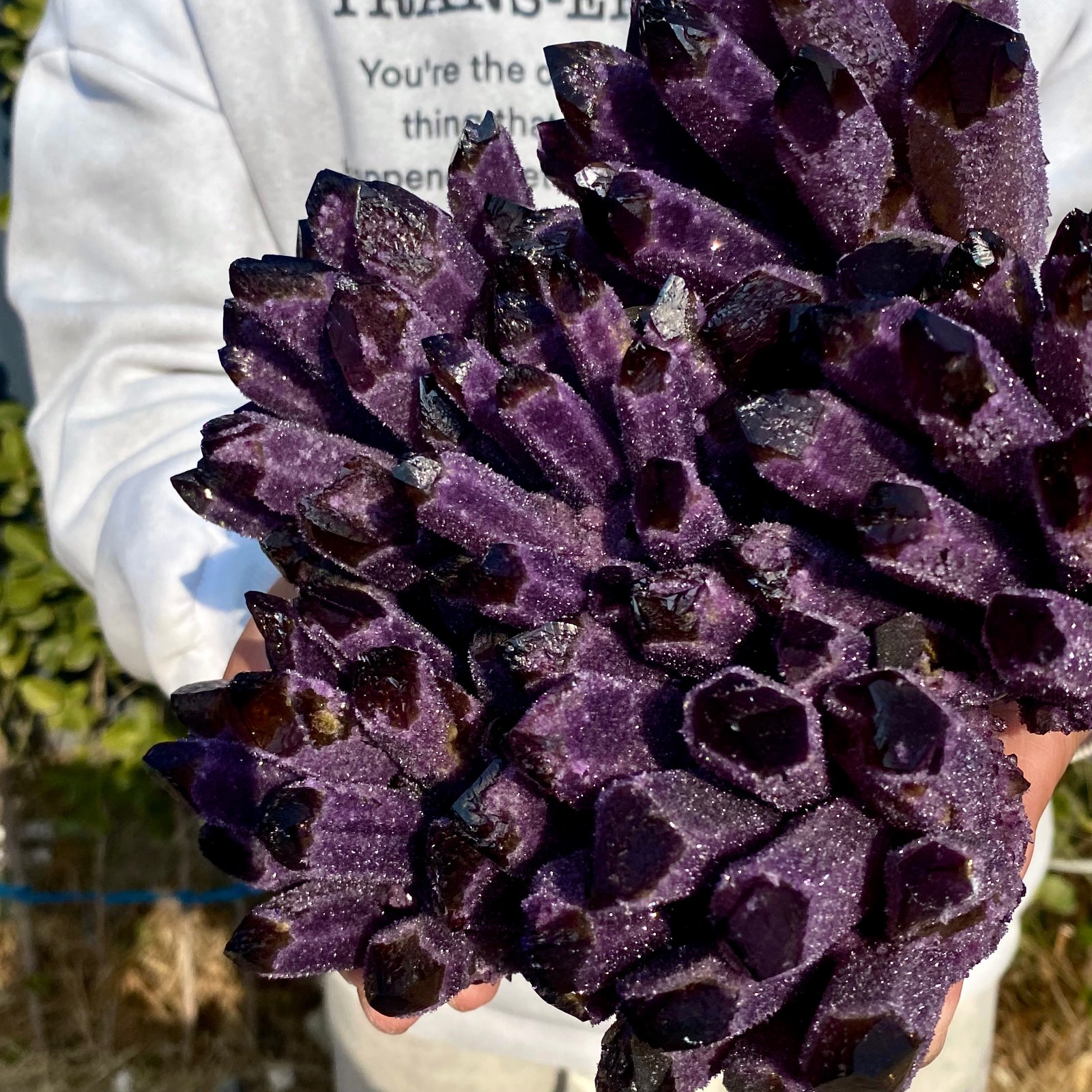 6.34LB New find purple Phantom Quartz Crystal Cluster mineral samples healing