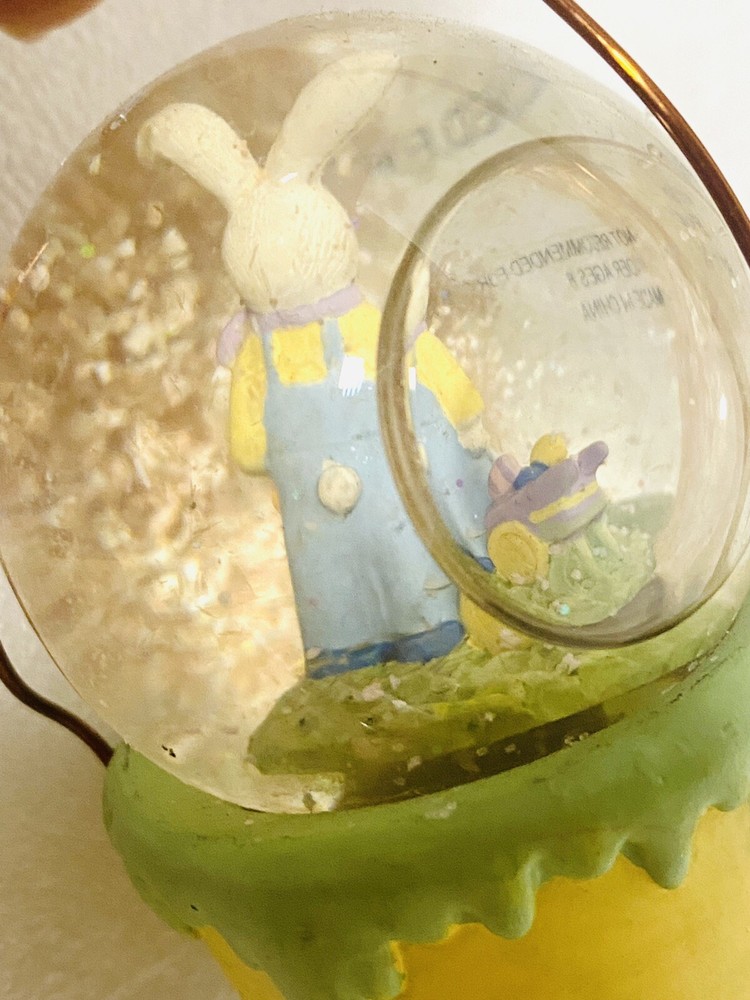 Water Globe Easter Spring Ornament Midwest Basket 3”