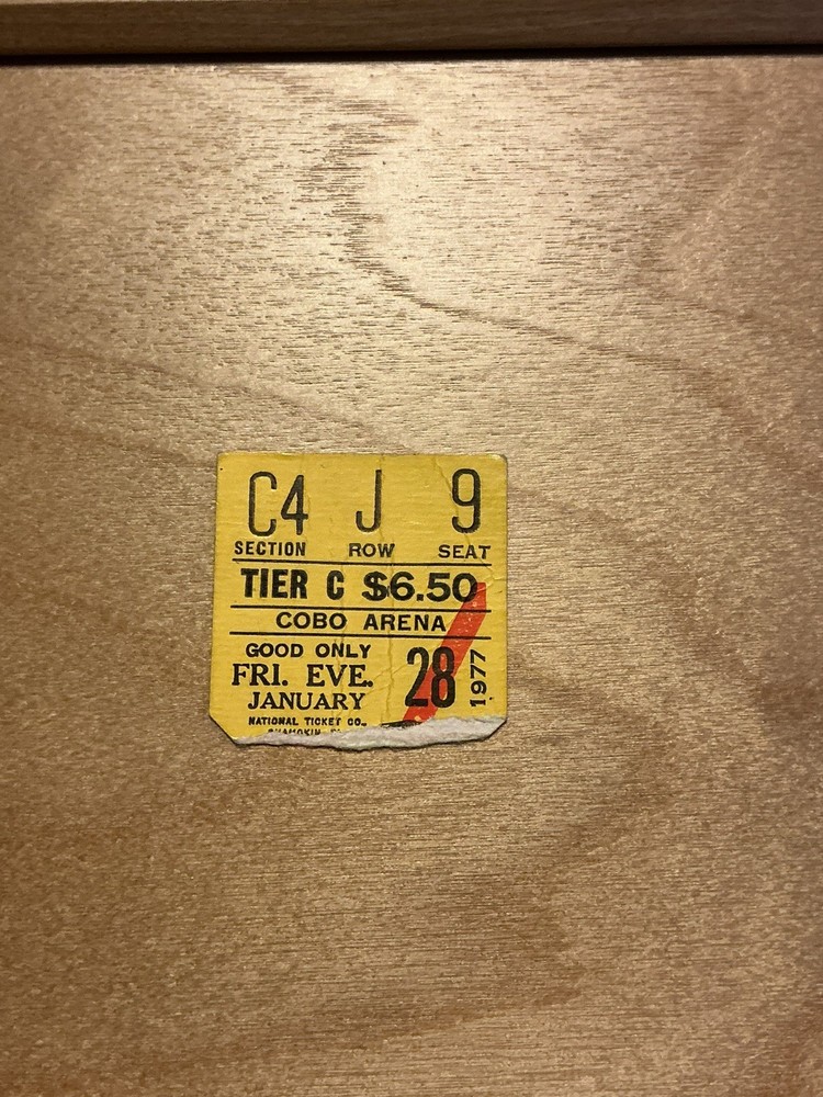 Kiss Uriah Heep January 28th 1977 Cobo Arena Detroit MI Vintage ticket stub !