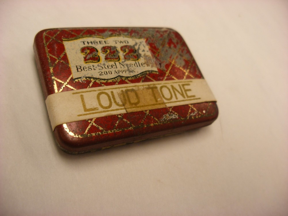 Phonograph Gramophone Needle Tin - Three Two 222 - Empty