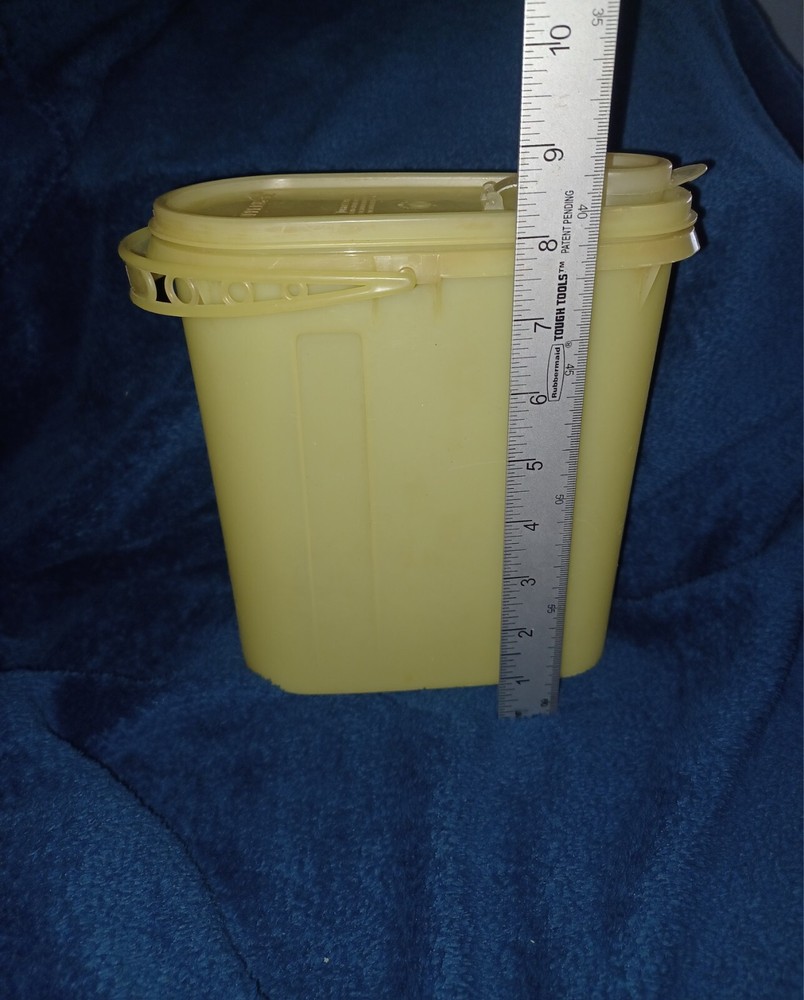 Tupperware Yellow Beverage Buddy Container 587, 588 Lid, 510 Cap, & 593 Handle