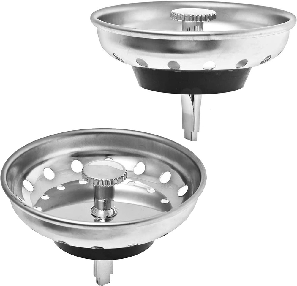 2 Pack - Kitchen Sink Strainer and Stopper Combo Basket Replacement for Standard