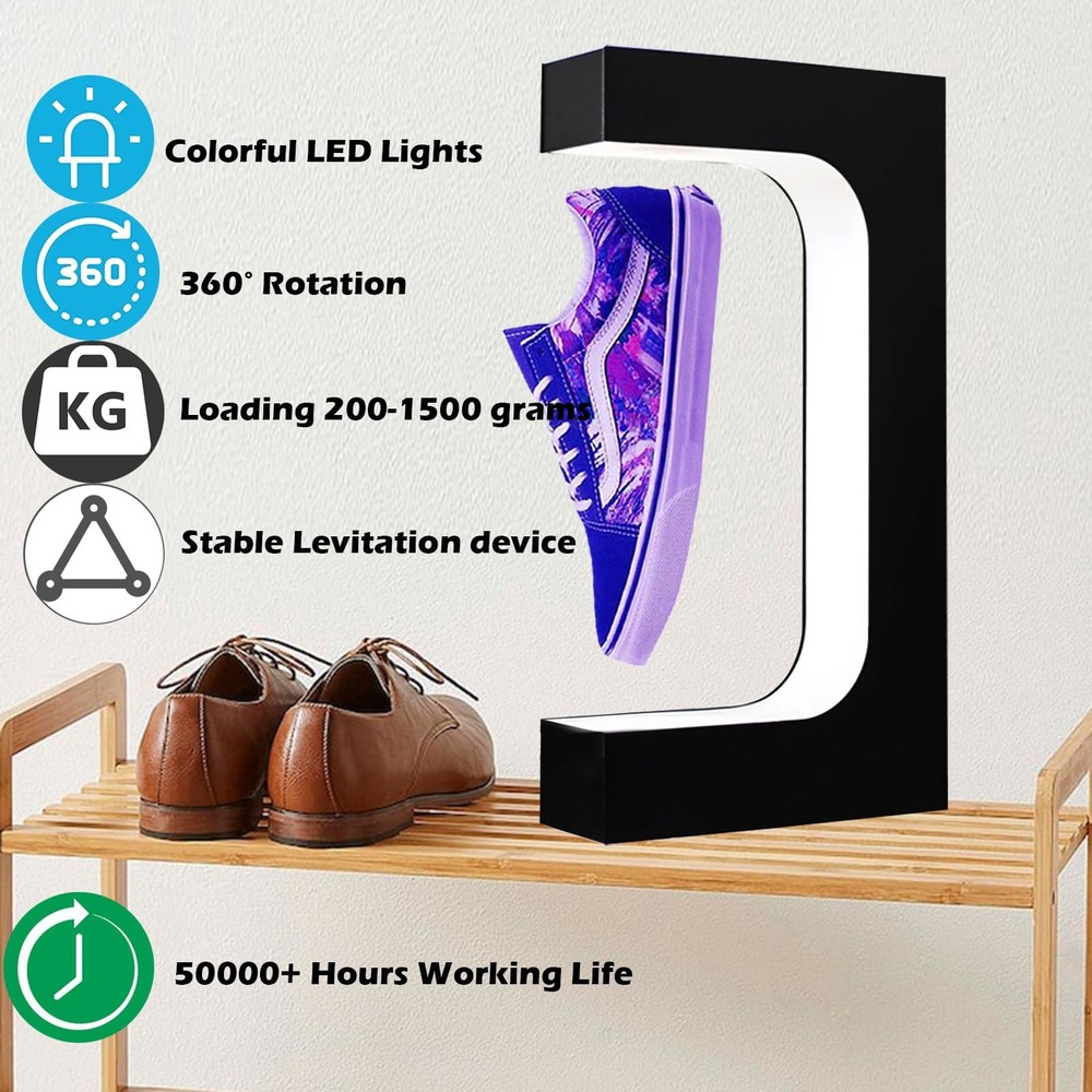 Levitating Shoe Display Magnetic Floating Sneaker Stand LCD Interactive Scree...