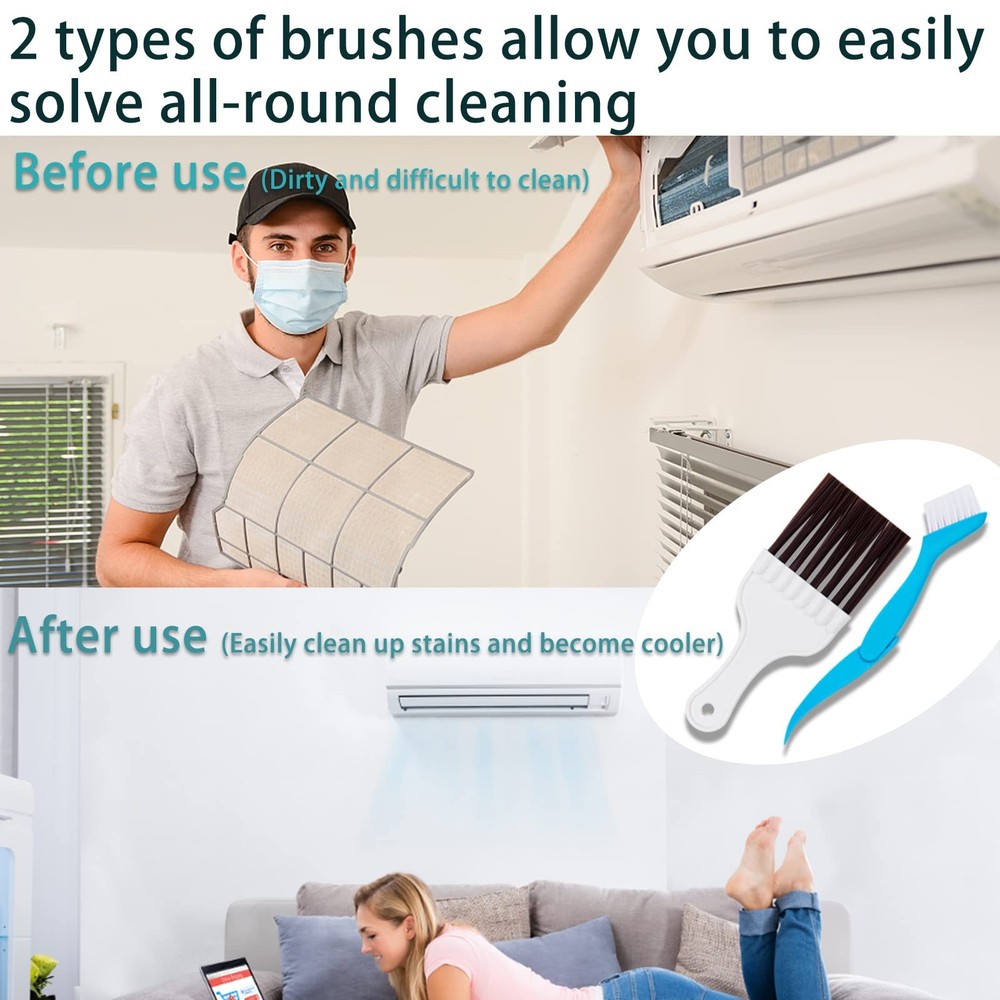 5 Pcs Air Conditioner Fin Cleaner Set 3 Different Ac Comb Multicolor