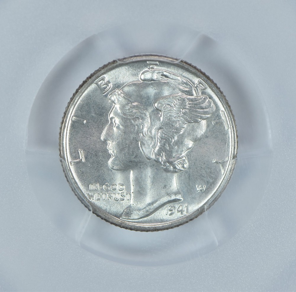 1941 Mercury Dime MS65 FB PCGS Blue Label