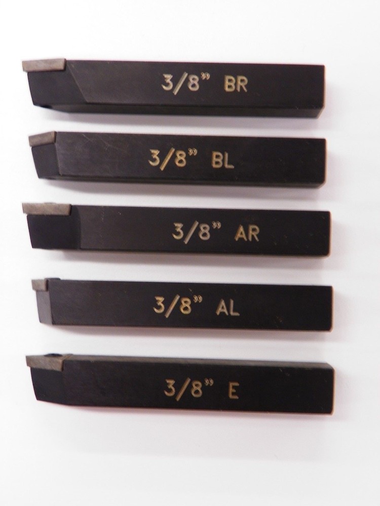 5 PIECE SET,  3/8" INDEXABLE TURNING TOOLS W/ TCMT 21.5 INSERTS INSTALLED   B608