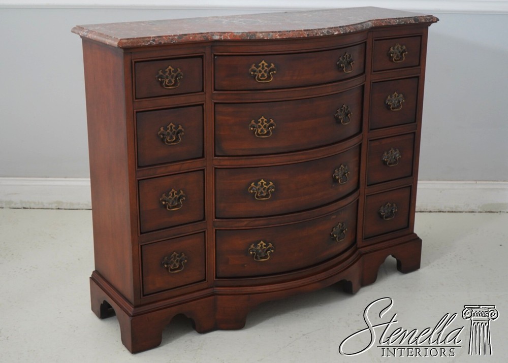 L68885: CENTURY Cherry 12 Drawer Marble Top Server Console