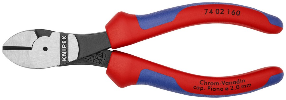 Knipex 74 02 160, High Leverage Diagonal Cutters,6 1/4",Multi-component,Polished