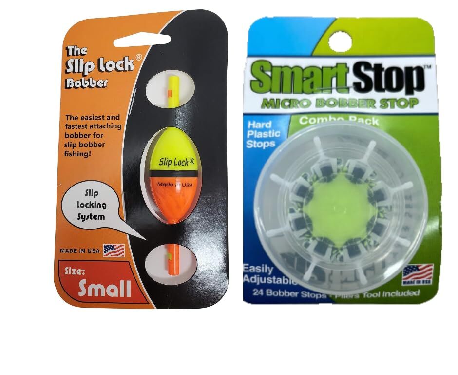 Smart Slip Lock Bobber and Smart Stop Micro Bobber Stop Combo Pack Includes Tool