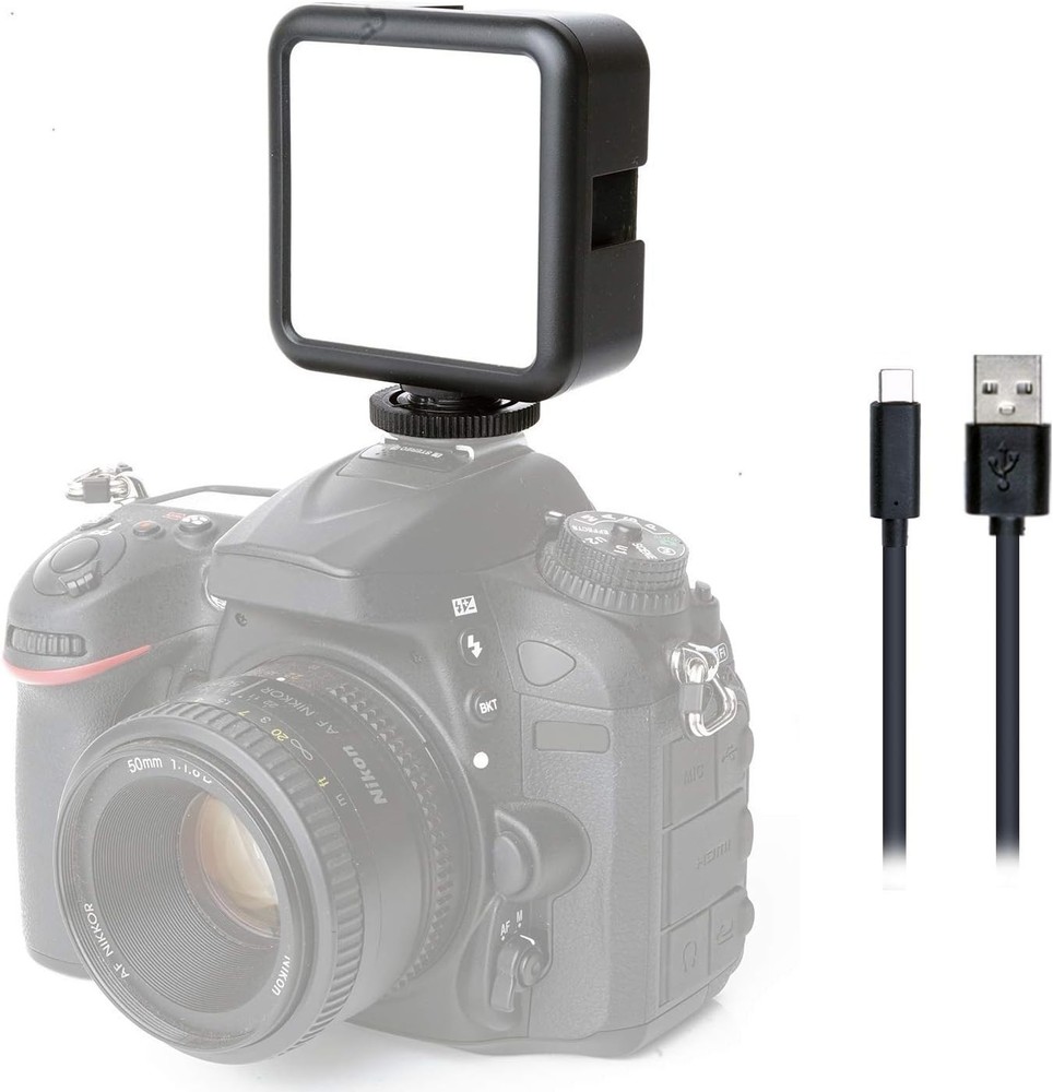 Movo MJ58 Portable Rechargeable Small LED Video Light with Soft Light Diffuser