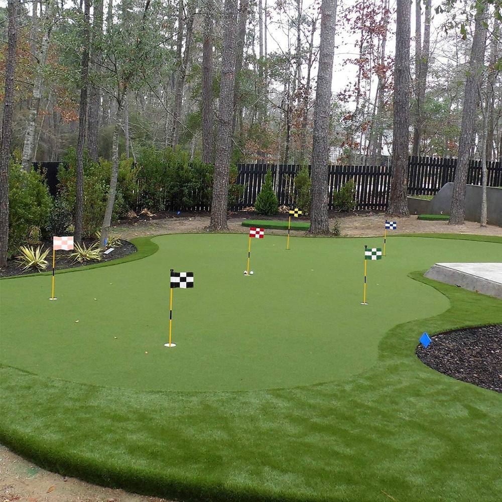 Mini Golf Flagstick Set - 3 Pack 3ft Putting Green Flags with 2-Section Poles