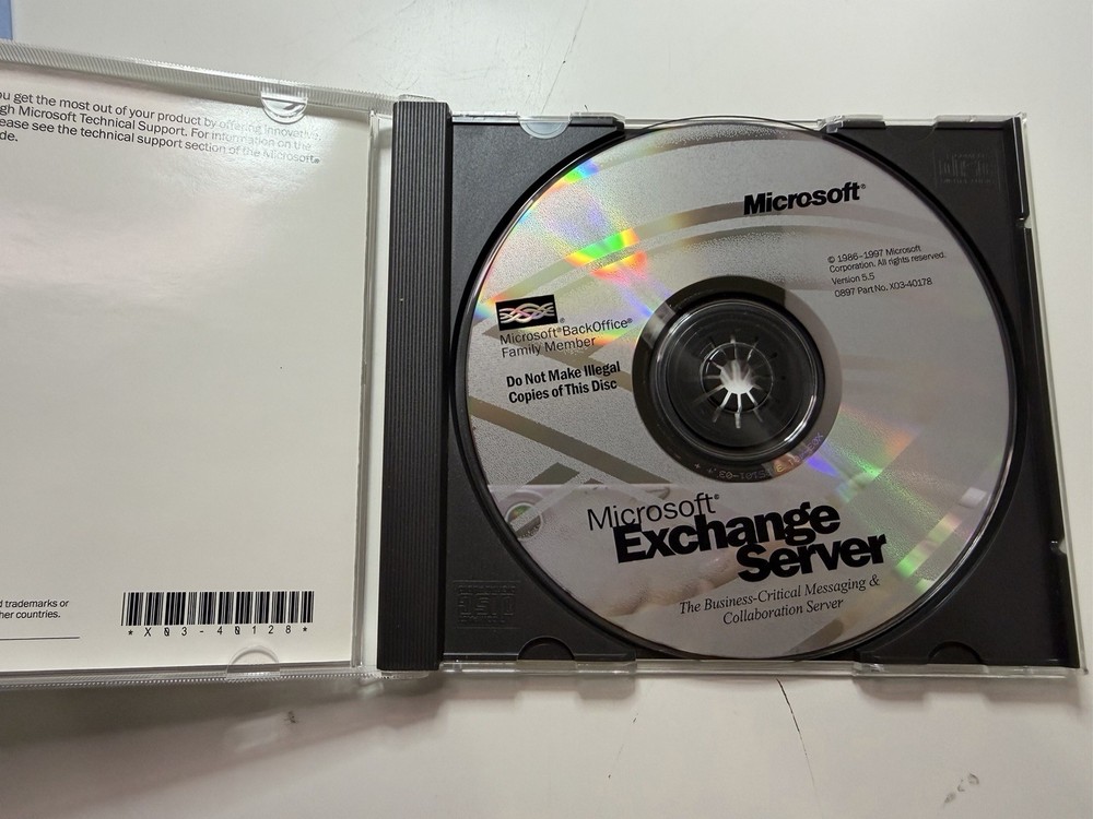 Microsoft Exchange Server 5.5 BackOffice – CD w/ Key – Vintage Server Software