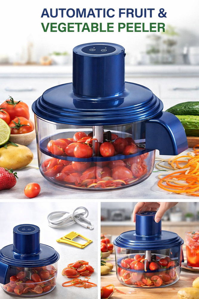 Automatic Electric Fruit & Vegetable Peeler | One-Touch | USB Rechargeable