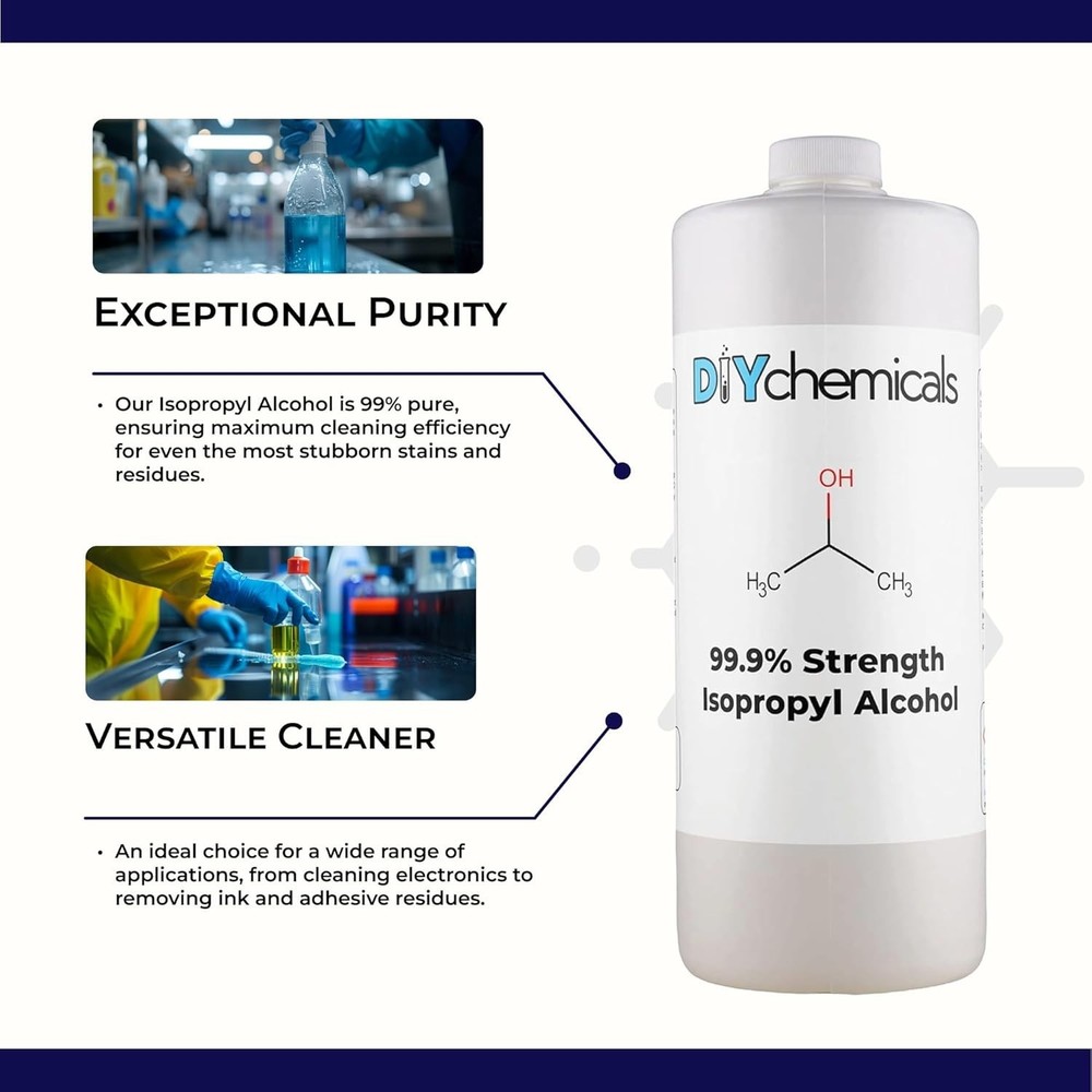 99.9% Isopropyl Alcohol Cleaning Solution - Safe for Electronics, 1 Pint