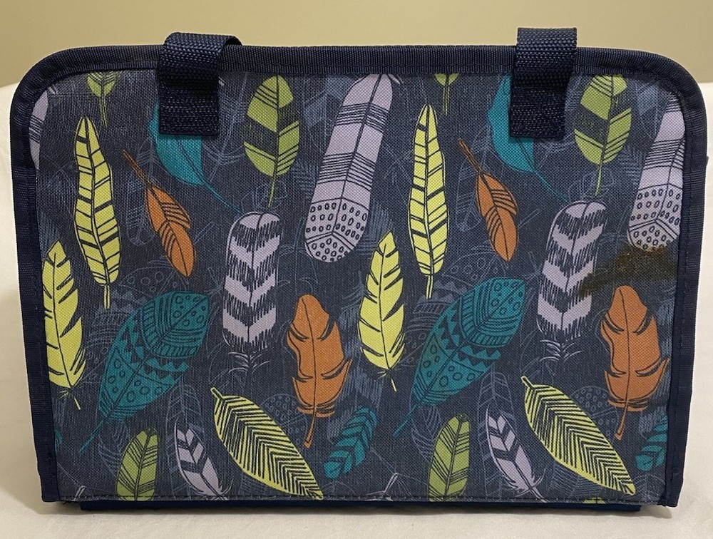 Thirty-One Get Creative Caddy Falling Feathers RETIRED EUC