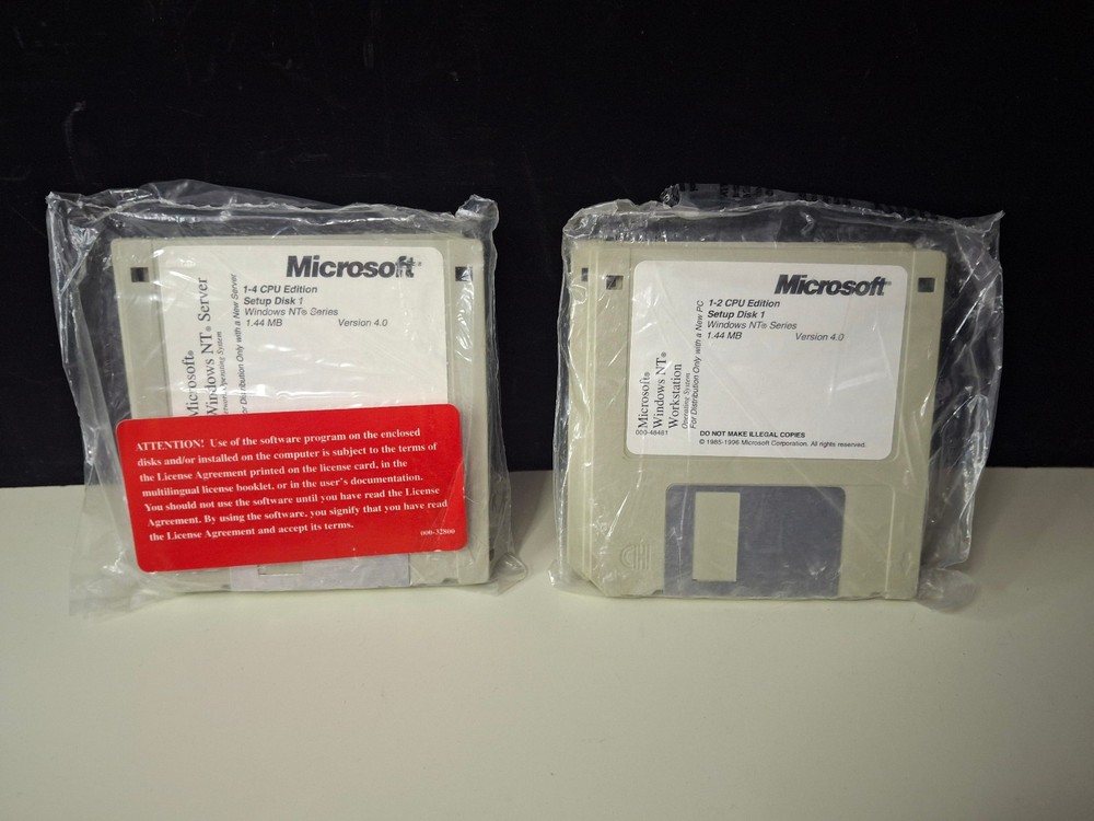 Windows NT 4.0 SERVER and WORKSTATION Setup CD Compact Disks & Floppy Diskettes