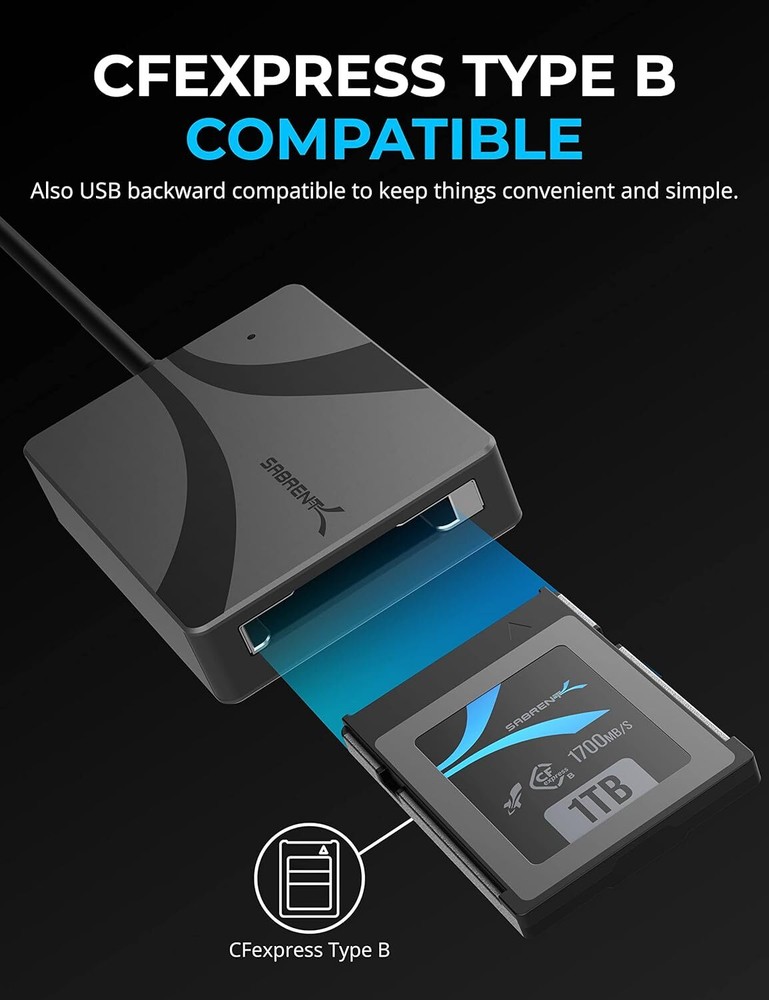Sabrent USB Type C Cfexpress Type B Card Reader CR-CFXB NEW
