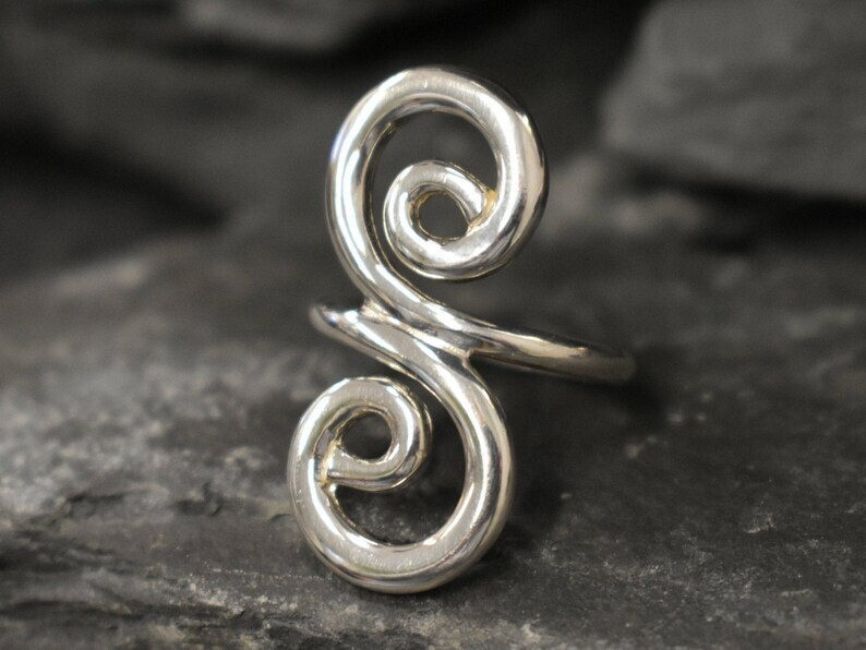 Swirl Ring, 925 Sterling Silver Band &Statement Ring Handmade Ring Allsize-B-48