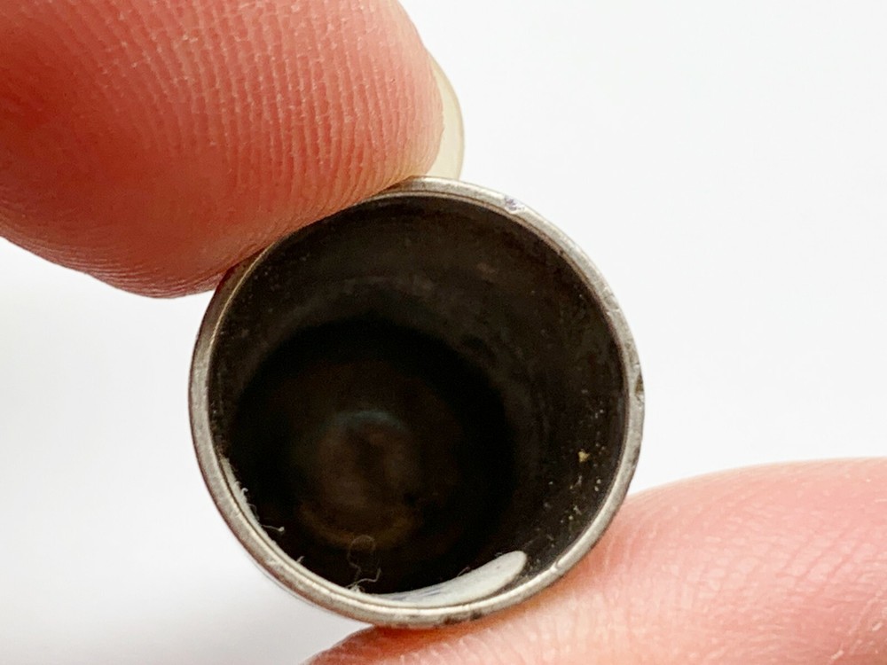 ANTIQUE SOLID STERLING SILVER CHESTER HALLMARKED SPOTTY SEWING THIMBLE