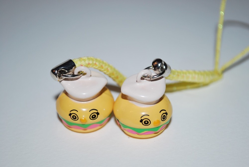 HAMBURGER CHEF BRASS BELL CELLPHONE CHARM STRAP